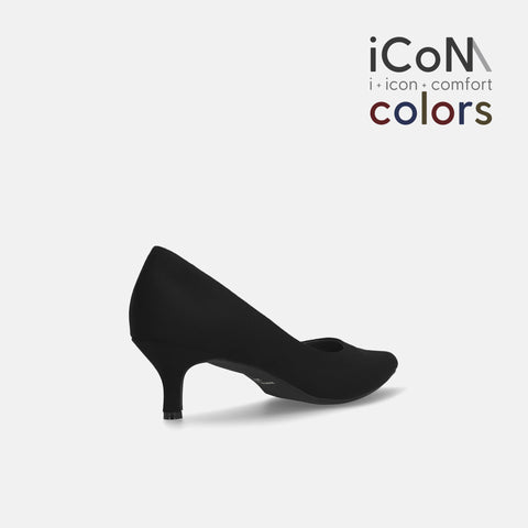 予約：2024AW：iCoN COLORS：ポインテッドトゥ スエード パンプス（C57172）ブラックS/mamian（マミアン）