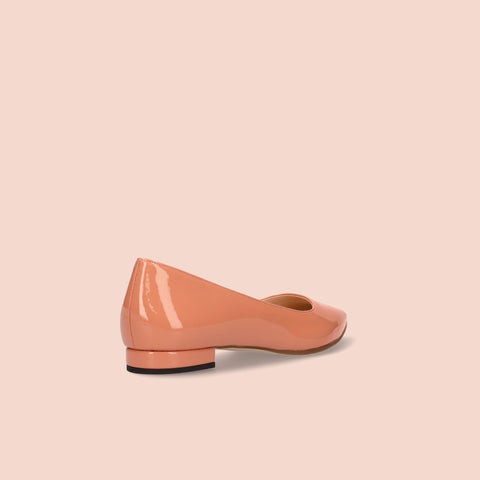 50%OFF：iCoN COLORS：ポインテッドトゥ エナメル フラットシューズ（C20141）SオレンジE/mamian（マミアン）