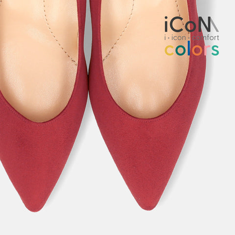 30%OFF：iCoN COLORS：ポインテッドトゥ スエード パンプス（C57172）ボルドーS/mamian（マミアン）