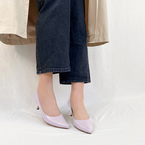 30%OFF：iCoN COLORS：ポインテッドトゥ スムース パンプス（C57173）ラベンダー/mamian（マミアン）