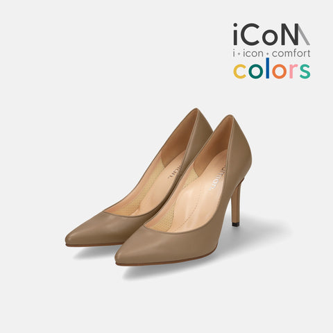 30%OFF：iCoN COLORS：ポインテッドトゥ スムース パンプス（C9043）ダークグレージュ/mamian（マミアン）