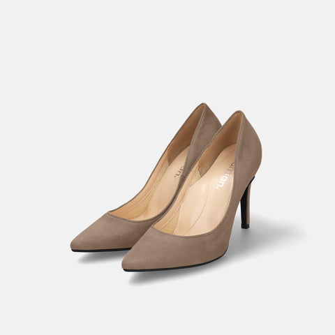 2026AW：iCoN COLORS：ポインテッドトゥ スエード パンプス（C9042）ニュアンスグレージュS/mamian（マミアン）