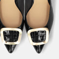 2025AW：ポインテッドトゥ バックル パンプス（m55224）ブラックCR/mamian（マミアン）
