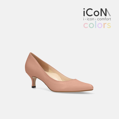 ラストワン30%OFF：iCoN COLORS：ポインテッドトゥ スムース パンプス（C57173）シェイドピンク/mamian（マミアン）