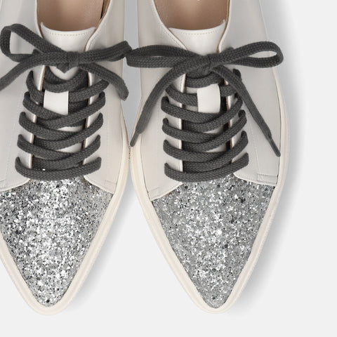 予約：グリッターコンビ スニーカー（m1004）ホワイト/C
