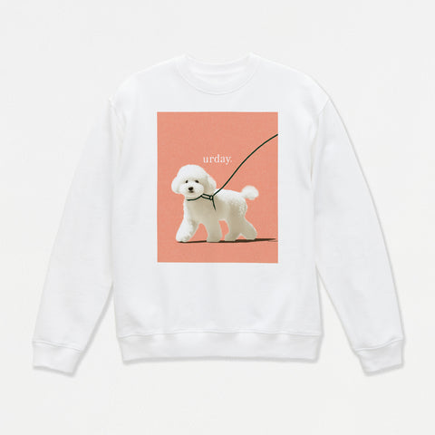 予約：urday【dog】アートワークスウェットシャツ（u-a-sw-0001-09）ホワイト